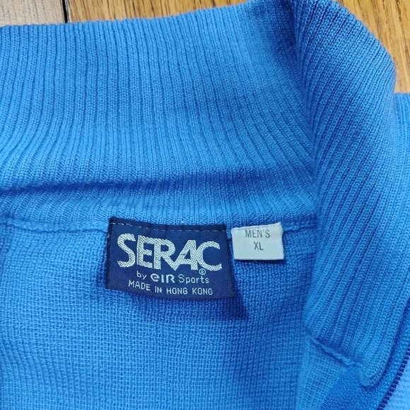 Serac 100% wool sweater, ½ zipper, pullover Men's Turtleneck Winter Blue sz XL. - Picture 10 of 14